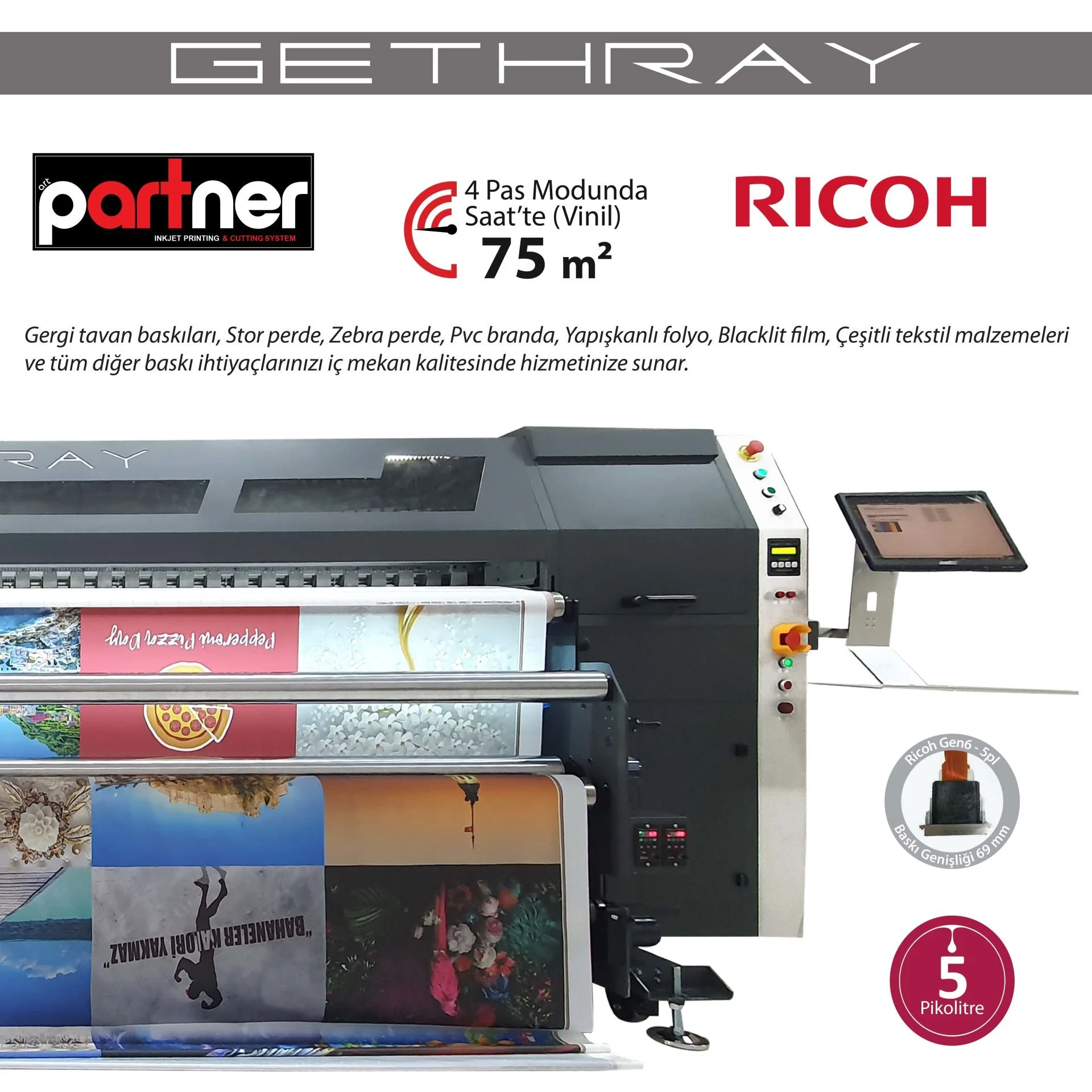 Partner Gethray Roll UV Baskı Makinesi küçük görsel 3